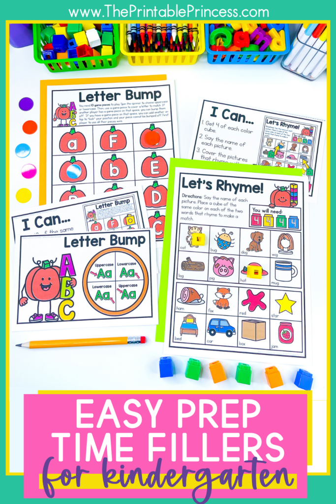 Fun time filler activity mats for kindergarten