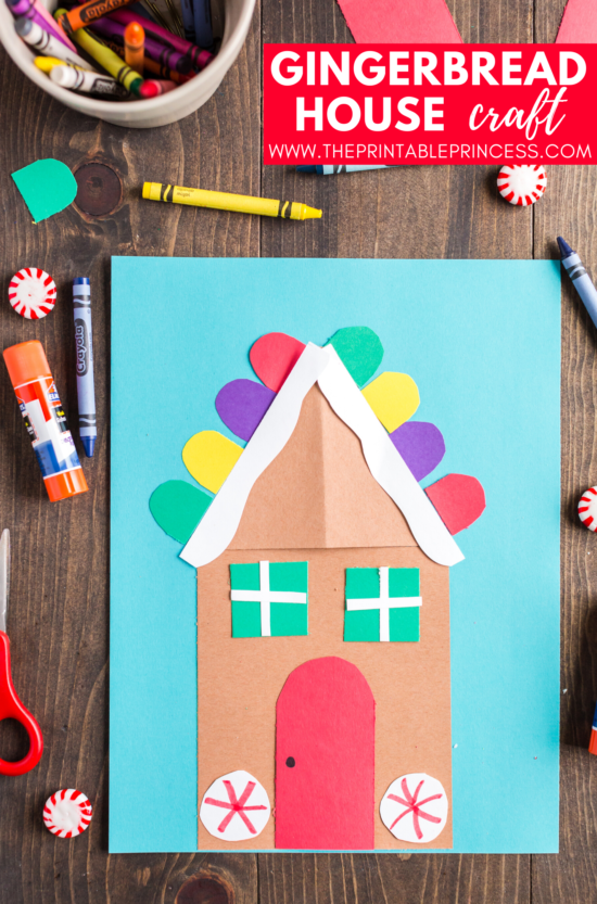 This gingerbread house craft is perfect for the month of December. It works well as an at-home craft, or as part of your gingerbread activities for Kindergarten or first grade. This is a total DIY craft. There's no tracers needed. Students make simple cuts and round corners to create this fun and festive gingerbread house craft. 