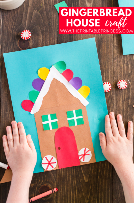 This gingerbread house craft is perfect for the month of December. It works well as an at-home craft, or as part of your gingerbread activities for Kindergarten or first grade. This is a total DIY craft. There's no tracers needed. Students make simple cuts and round corners to create this fun and festive gingerbread house craft. 