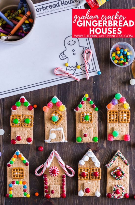 Say good-bye to milk carton gingerbread houses and hello to graham cracker gingerbread houses! These adorable gingerbread houses made with graham crackers are easy, kid-friendly, and perfect for holiday or classroom parties. All you need to make these gingerbread houses are graham crackers, frosting, marshmallows, and few decorating ingredients. Click through to get step-by-step directions on how to make graham cracker gingerbread houses along with a few no prep extension page (made just for classroom teachers!). This easy gingerbread house alternative works great for PreK, Kindergarten, and First Grade classrooms.