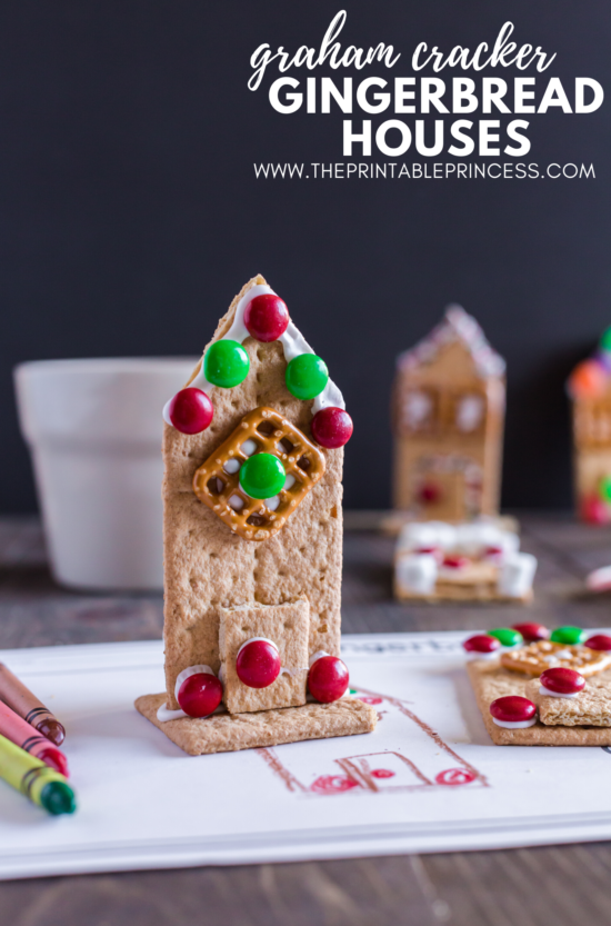 Say good-bye to milk carton gingerbread houses and hello to graham cracker gingerbread houses! These adorable gingerbread houses made with graham crackers are easy, kid-friendly, and perfect for holiday or classroom parties. All you need to make these gingerbread houses are graham crackers, frosting, marshmallows, and few decorating ingredients. Click through to get step-by-step directions on how to make graham cracker gingerbread houses along with a few no prep extension page.