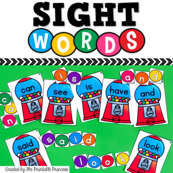 Gumball Sight Words EDITABLE {Includes Dolch Lists}