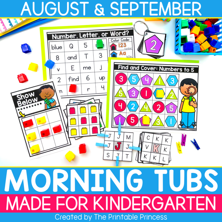 Back to School Morning Tubs for Kindergarten | Kindergarten Morning Work Tubs