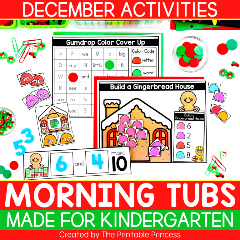 December Morning Tubs for Kindergarten