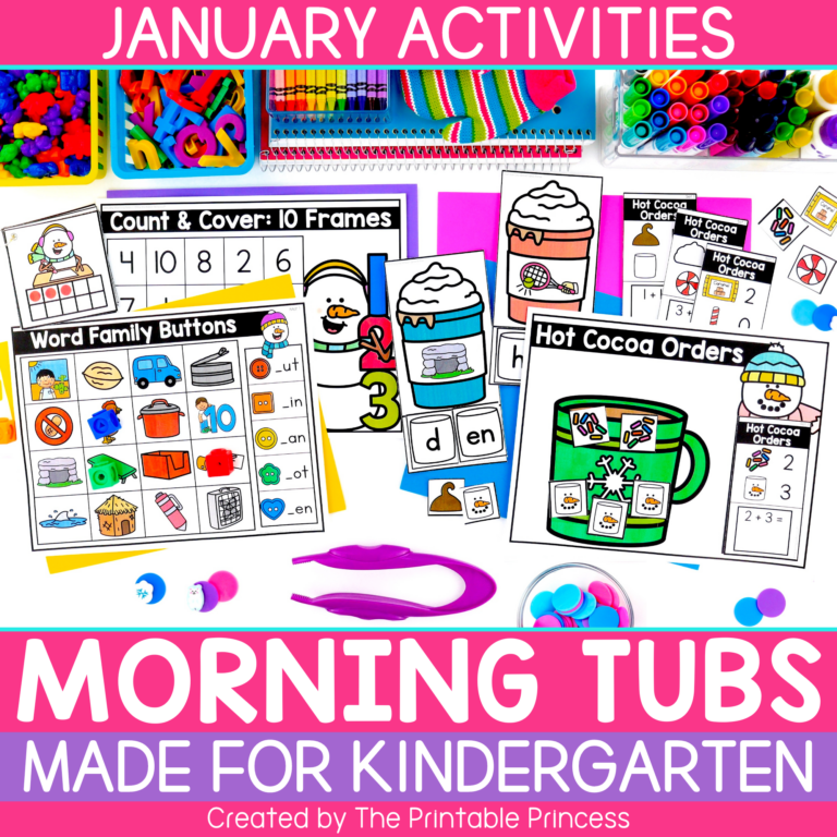 January Morning Tubs for Kindergarten