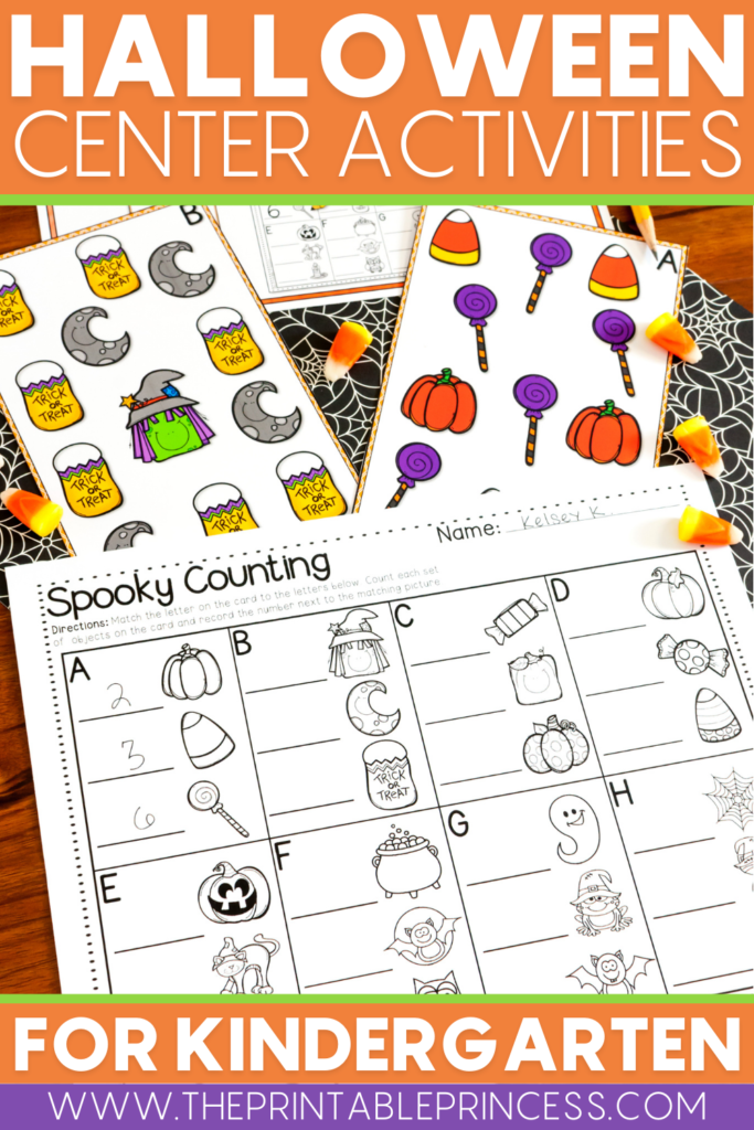 Halloween Math and Literacy Centers for Kindergarten