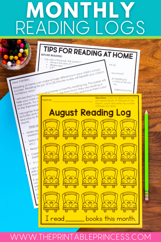 Monthly reading logs 
