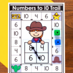 Numbers to 10 trail game freebie for kindergarten