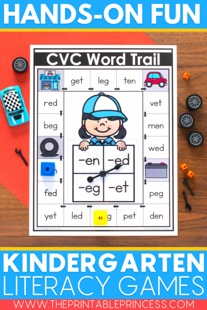 CVC literacy game for kindergarten