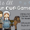 It's All Fun & Games {November Activities for Kindergarten} LITERACY ONLY