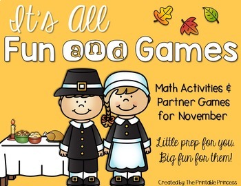It’s All Fun & Games {November Activities for Kindergarten} MATH ONLY