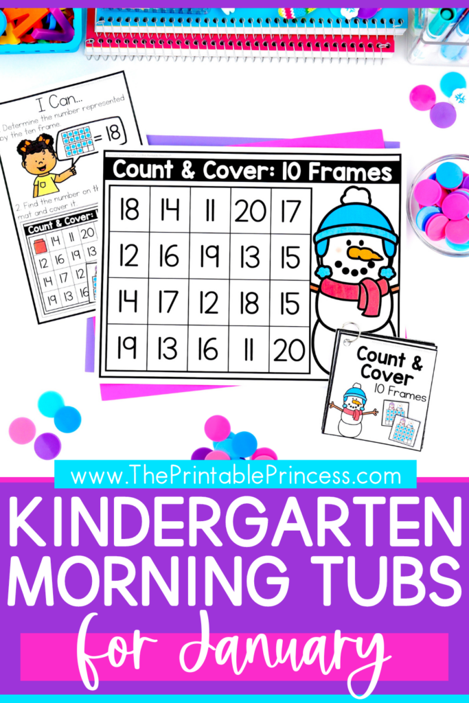 Count and Cover 10 Frames January Morning Tubs