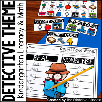 Kindergarten Detective Theme Centers | Math and Literacy Activities