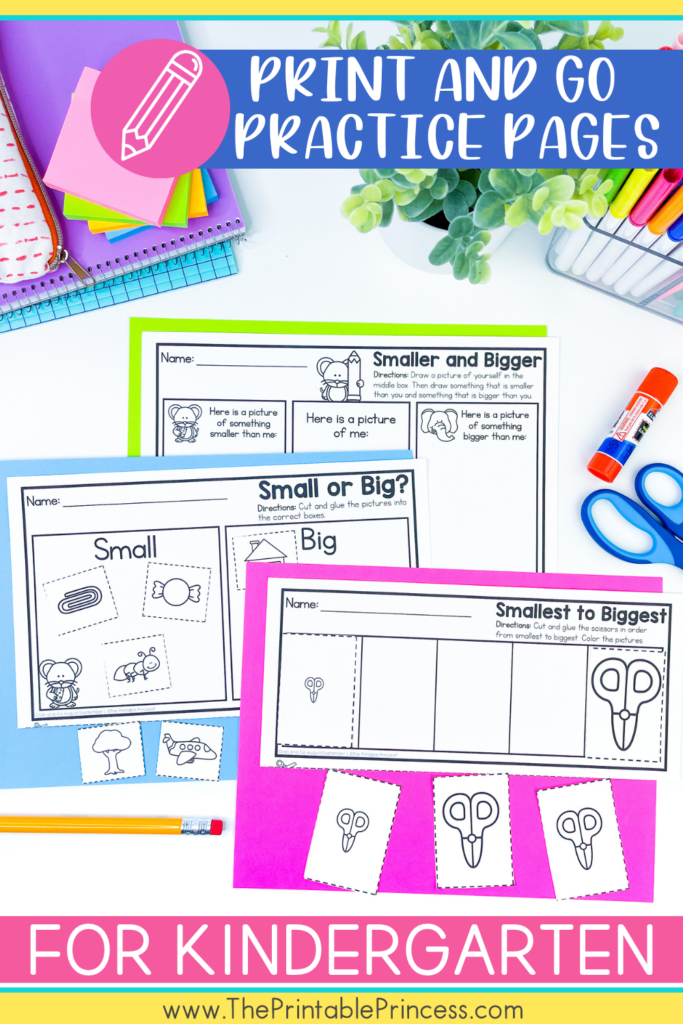 Small and Big Kindergarten Learning Activity for Math