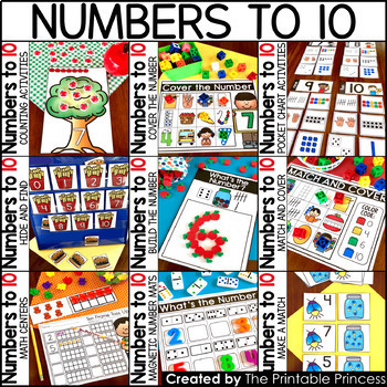 Kindergarten Math: Numbers to 10 / Numbers 1-10 BUNDLE