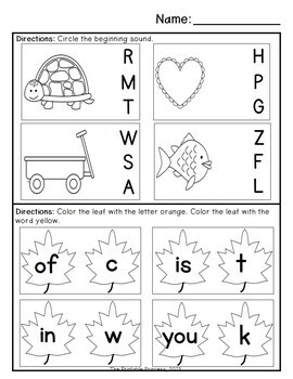 September Morning Work for Kindergarten - The Printable Princess