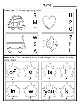 Kindergarten Morning Work: September - The Printable Princess