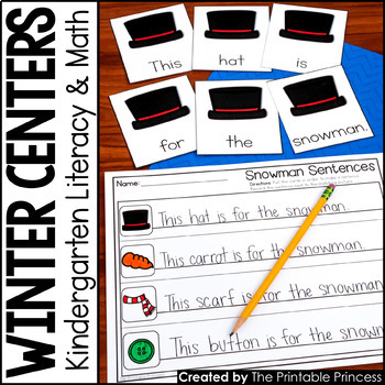 Kindergarten Winter Centers for Math and Literacy Activities