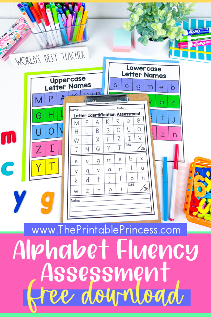 Free letter names assessment for kindergarten