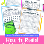 Alphabet Fluency cards, letter hunt pages, and assessment