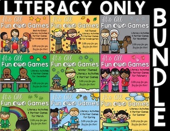 Literacy Games for Kindergarten | Year Long Literacy Centers BUNDLE