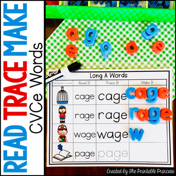 Long Vowel CVCE Word Work – Read It, Trace It, Make It