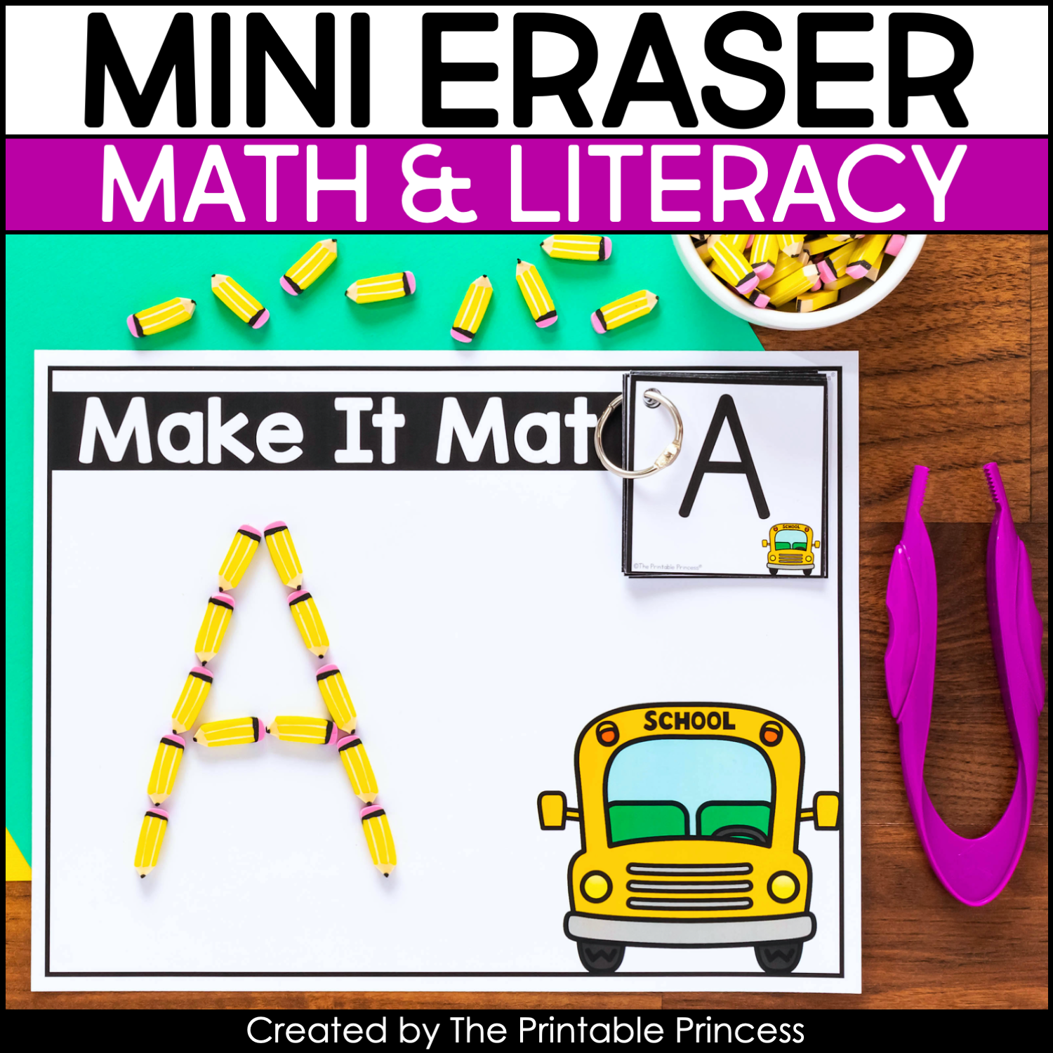 Make It Mats Using Mini Erasers, Letters and Numbers