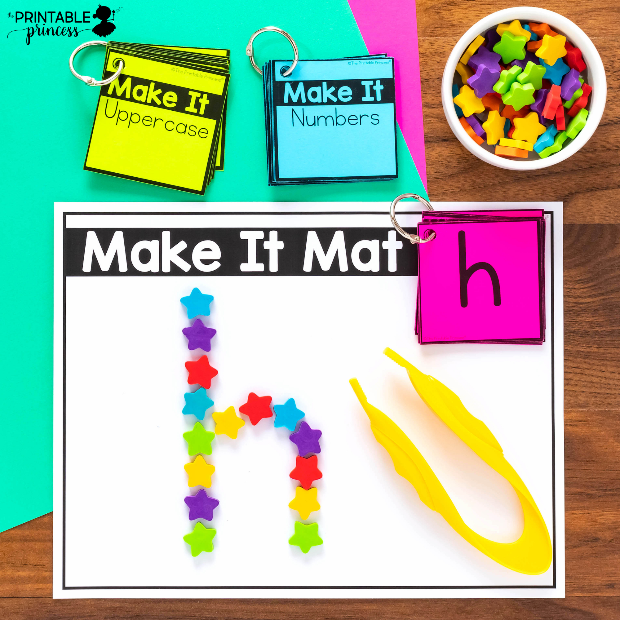 Make It Mats Using Mini Erasers, Letters and Numbers