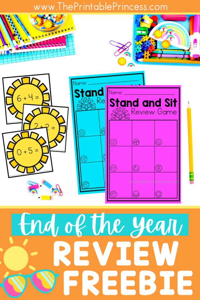 End of the year review freebie for kindergarten