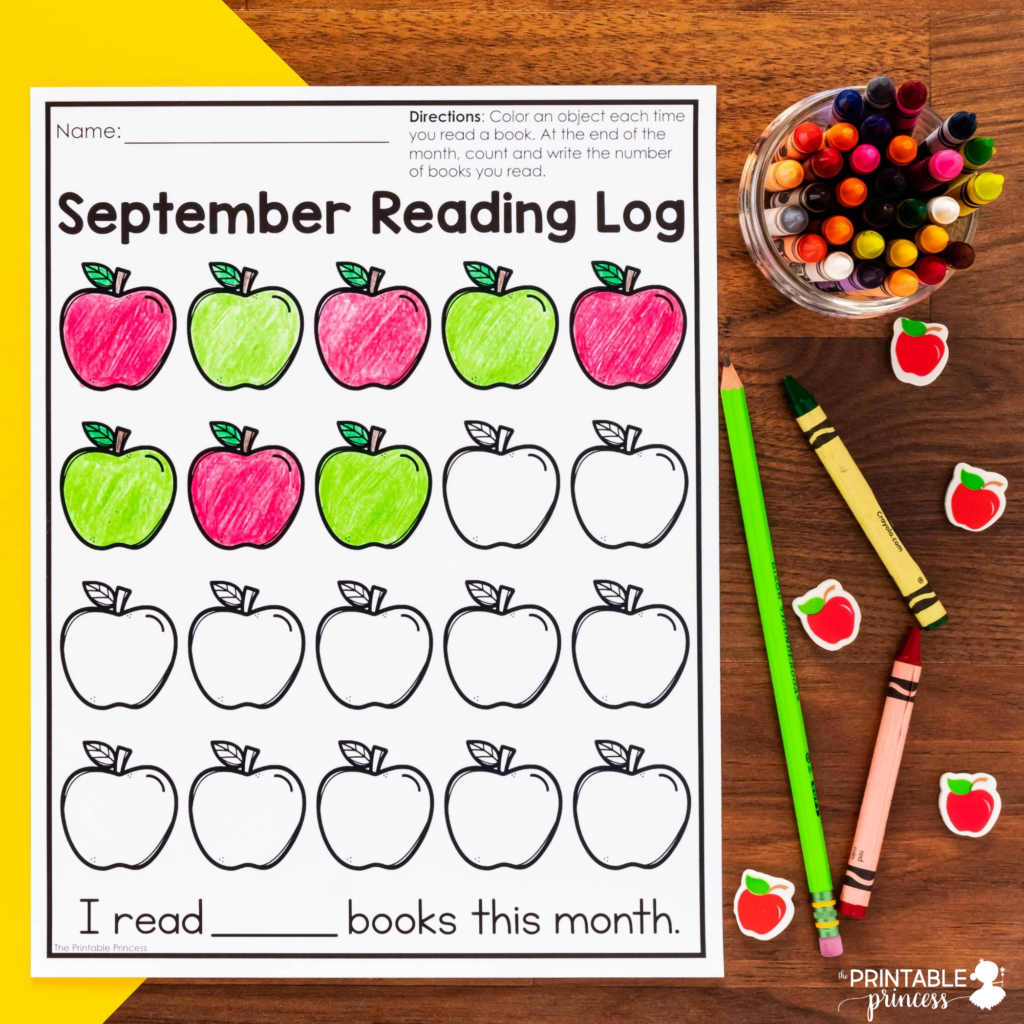 monthly-readings-logs-for-kindergarten-the-printable-princess