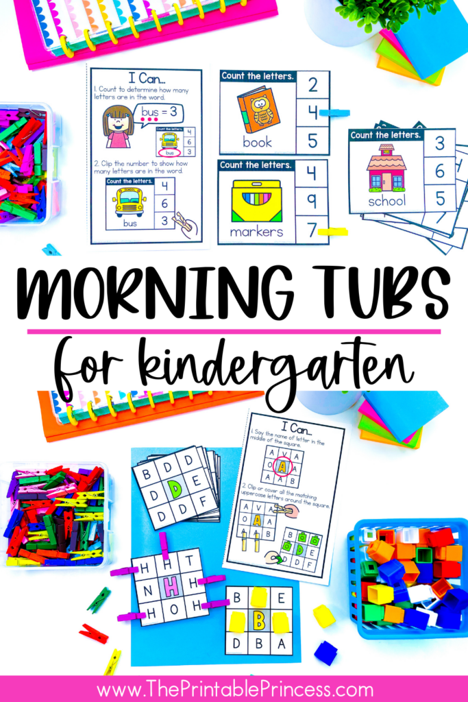 morning tub activities for kindergarten