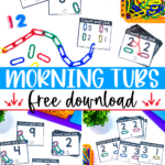 Free kindergarten morning tub count and link activity