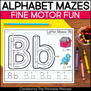 alphabet maze worksheets