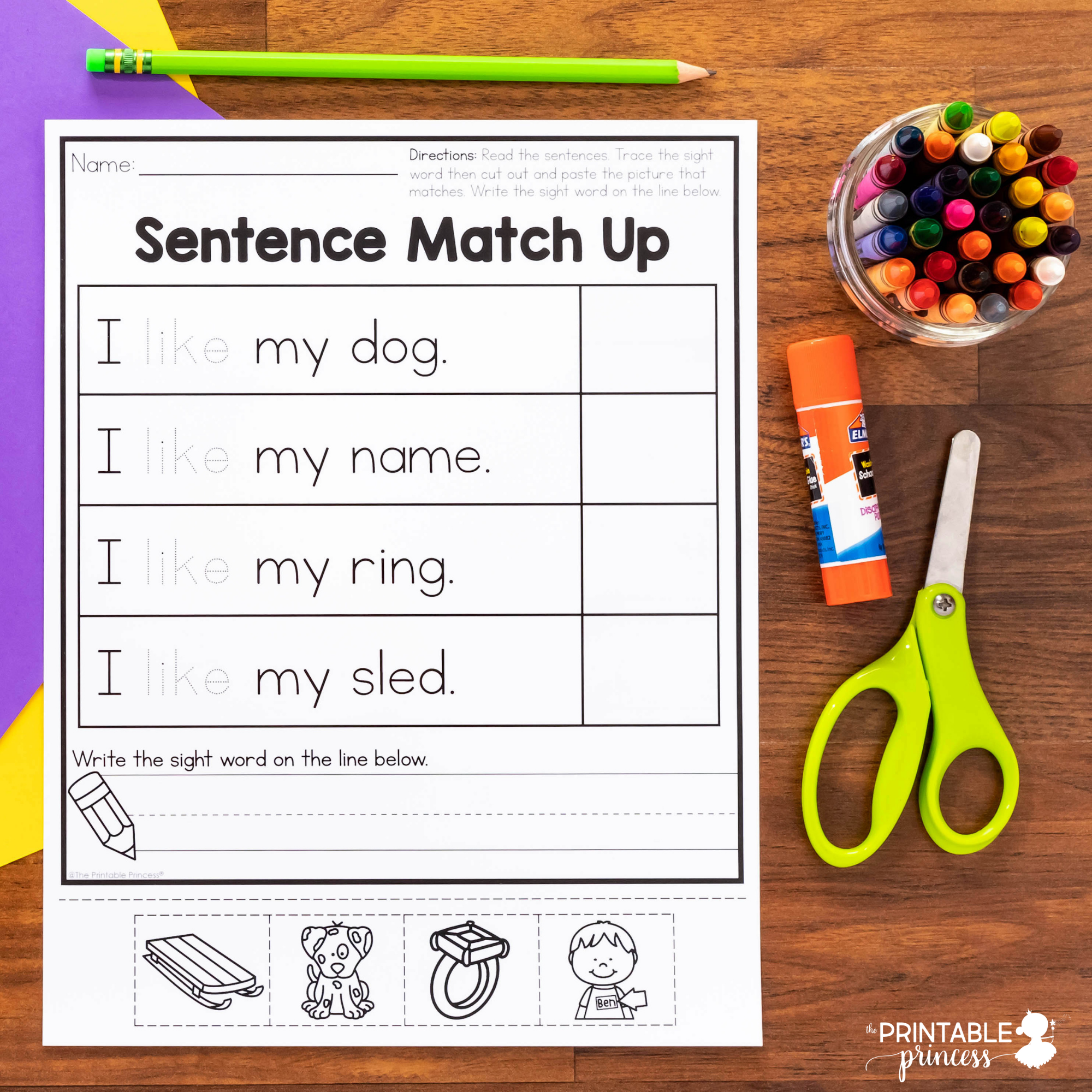 No Prep Sight Word Worksheets Set 2 The Printable Princess