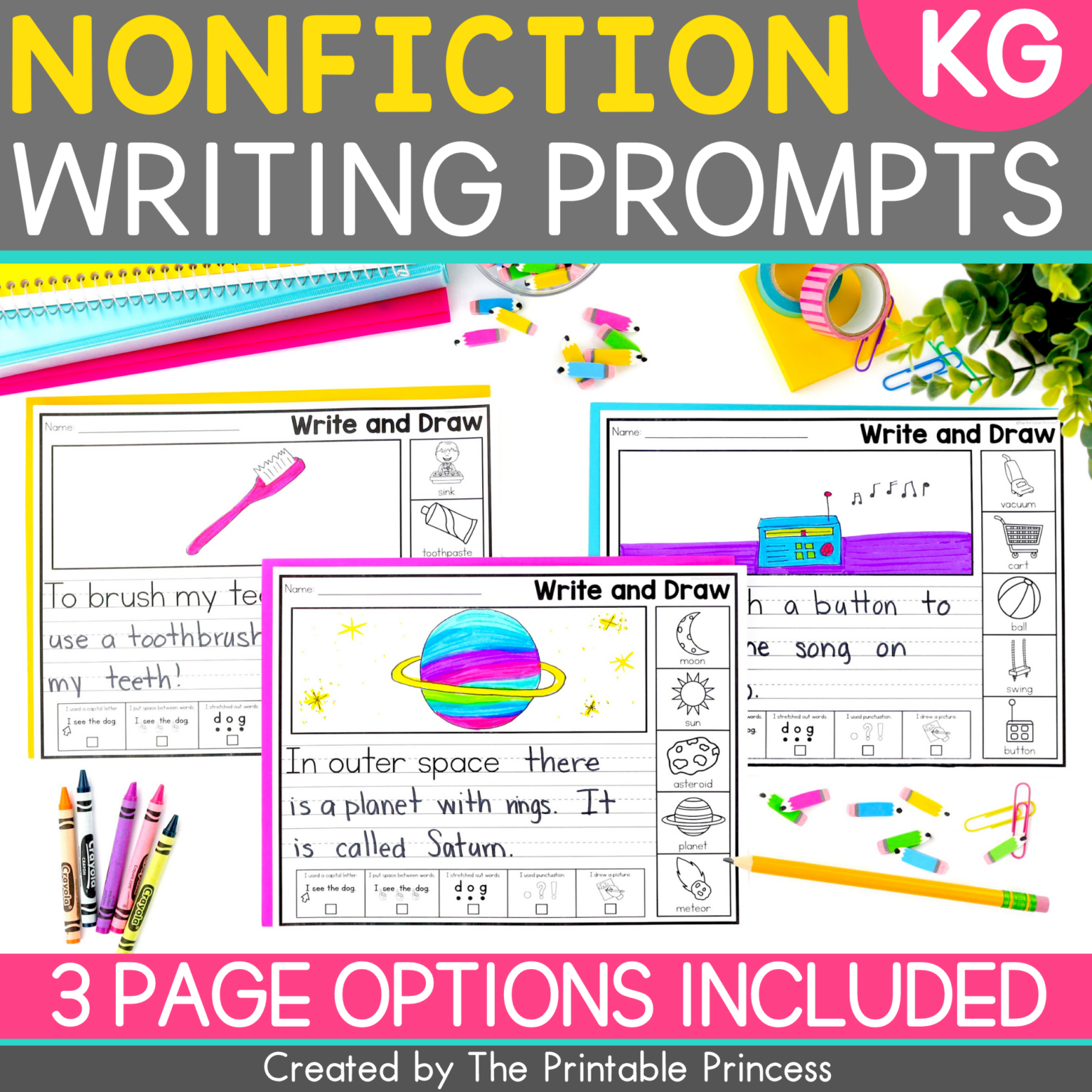 Non-Fiction Writing Prompts for Kindergarten - The Printable Princess