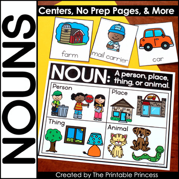 Nouns Activities | Picture Sorts, Centers, No Prep Pages, and More