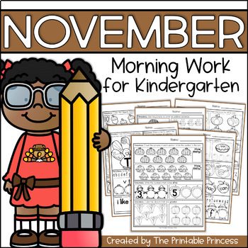November morning work for Kindergarten