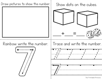 printable number booklets with number recognition activities