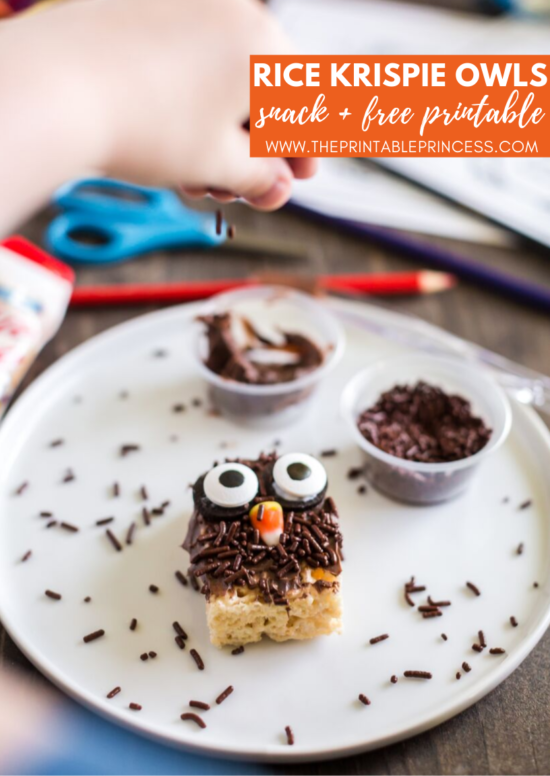 Check out this rice krispie owl treat. Super cute for fall or as part of your owl activities for Kindergarten. It's an easy to make and no-bake rice krispie variation recipe. It's a cute, creative, and hands-on way to help students remember the parts of an owl. Also included in the blog post is a FREE no prep Label the Owl printable. This free owl printable makes a great introduction or follow up activity for the rice krispie owls that your kindergarten students will LOVE!