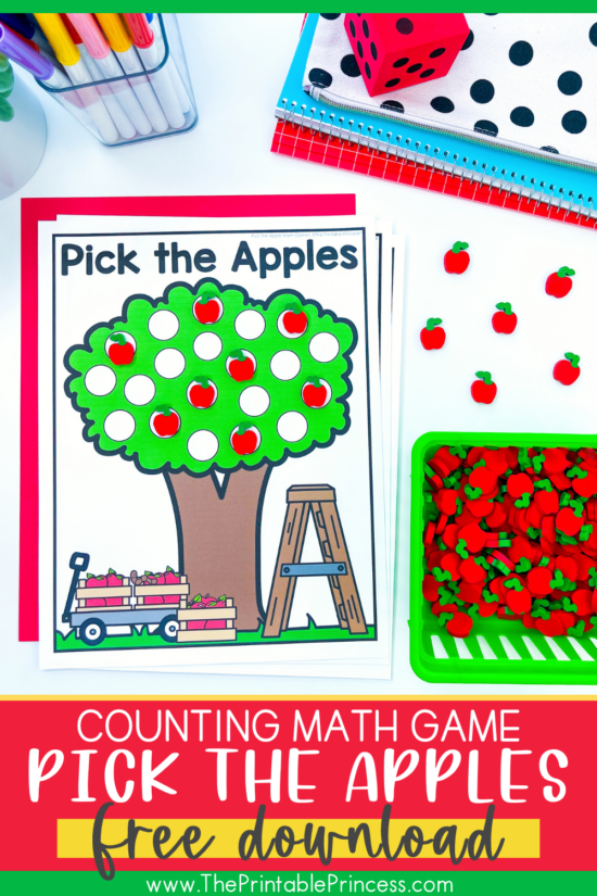 Pick the Apple Math Game Freebie