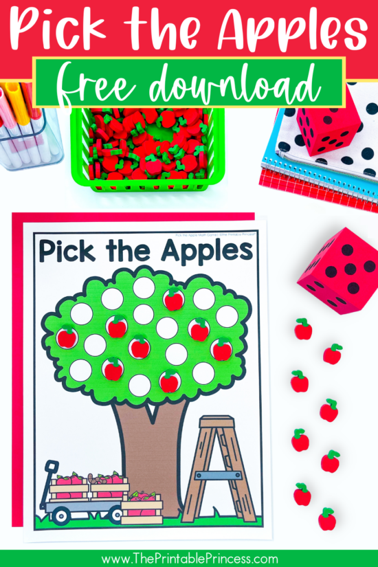 Pick the Apple Math Game Freebie