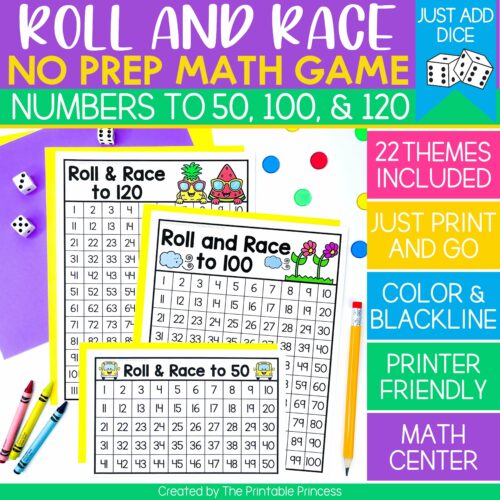 Roll and Race Numbers to 50, 100, and 120