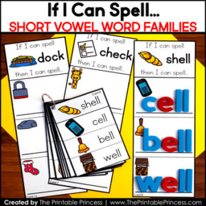 Short Vowel Word Building Cards {CVCC & CCVCC}