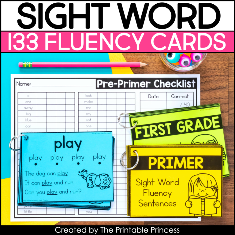 Sight Word Fluency Task Cards
