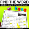 Sight Word Worksheets: Dolch Primer List