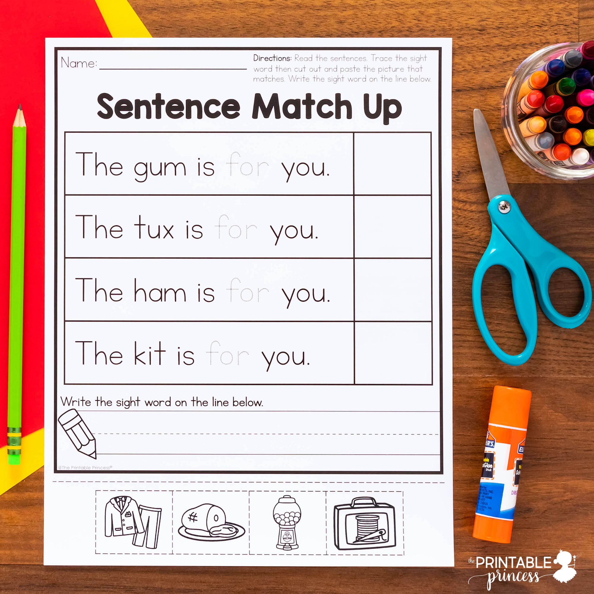 at sight word worksheets