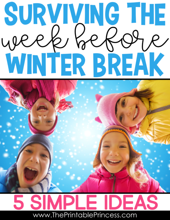 Surviving the week before winter break can make even the most seasoned teachers feel stressed. To help survive the week before winter break, I've shared a few of my most favorite (and easy to implement) ideas. You'll find 5 simple ideas and activities to help PreK, Kindergarten, and first grade teachers survive the last week before winter break. Plus you'll find a fun and FREE game to download and play with your students.