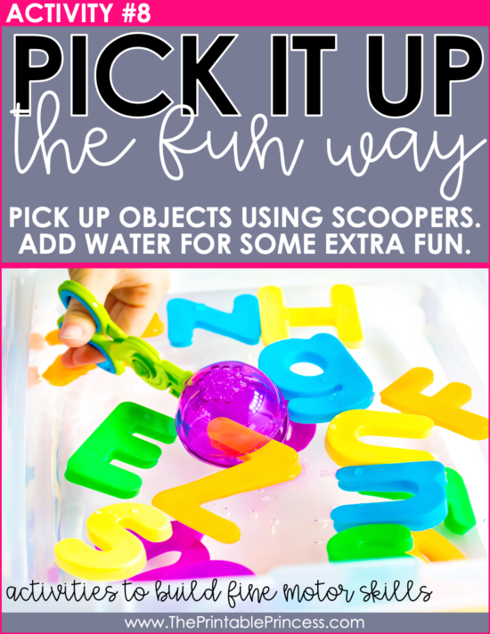 These 12 DIY fine motor activities are perfect for little hands. There is little to no prep work required so they can easily be incorporated into your PreK or Kindergarten classroom. They can be used as STEM activities, fun center rotations, or use the ideas included to create math and literacy stations.