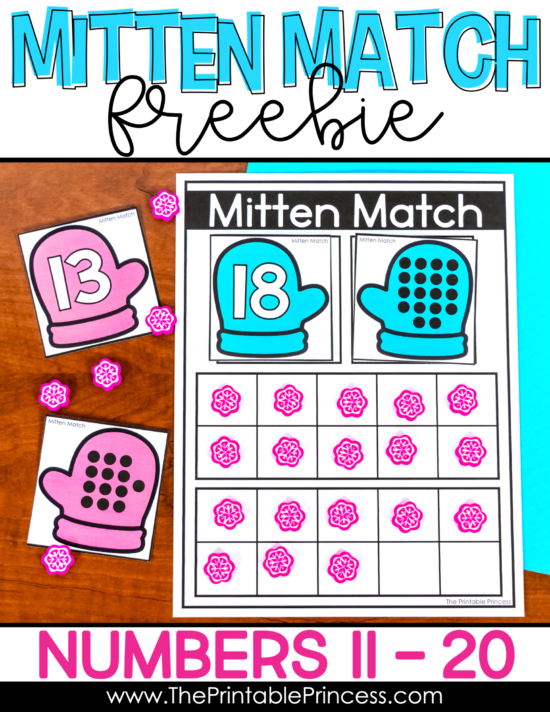 Mitten Match FREEBIE is a hands-on, interactive way for students to practice numbers 11 - 20. The activity includes matching cards and a ten frame mat for students to build teen numbers. This winter activity is easy to prep and can be used in several different ways. Perfect for helping Kindergarten and First Grade students develop a deep understanding of teen numbers during the winter months. This activity is great for morning tubs, early finishers, and of course, math centers. Best of all, it's free! Click through to download your copy.