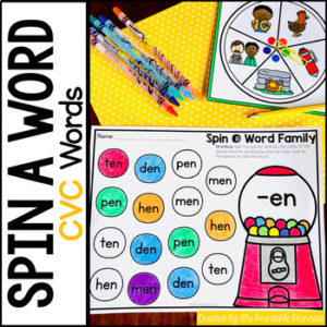 Spin a CVC Word Families {Word Work Activities}